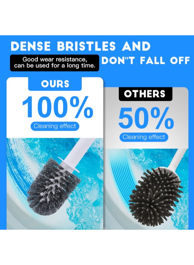 PAACHU Toilet Brush and Holder Set, Bathroom Toilet Brush Wall-Mounted or Freestanding Toilet Cleaner Brush, Splash-Proof & Rust-Free Deep Cleaning Brush Set - Image 4